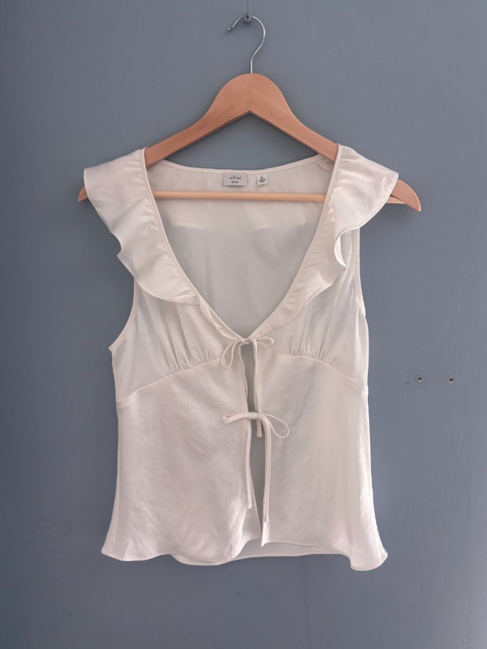 Aritzia Silk Tie Front Blouse